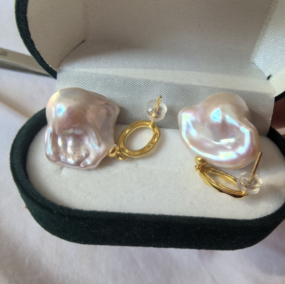 Baroque pearl ear rings - Picture 5 of 6